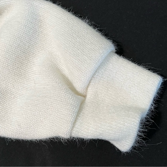 VINTAGE Button Down Cardigan Sweater - Eggshell White by CARMEL Made in USA - Picture 12 of 16